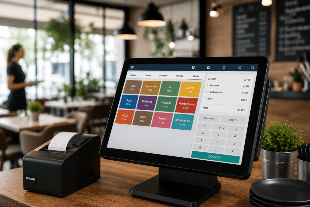 Software TPV para hostelería en restaurante gestionando pedidos y cobros de forma eficiente