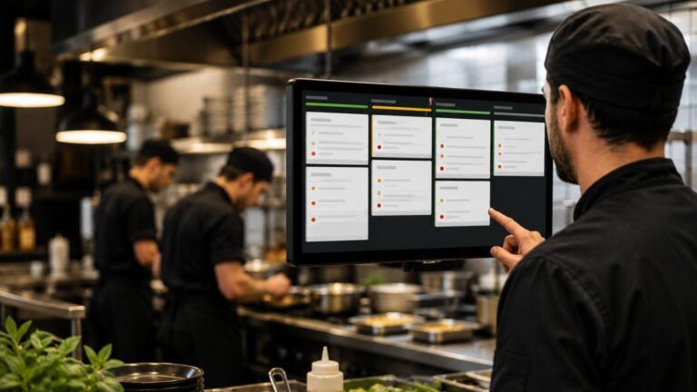 Reducir errores en cocina con pantallas de preparación y comandero digital mediante un sistema de gestión y monitorización en tiempo real para restaurantes.
