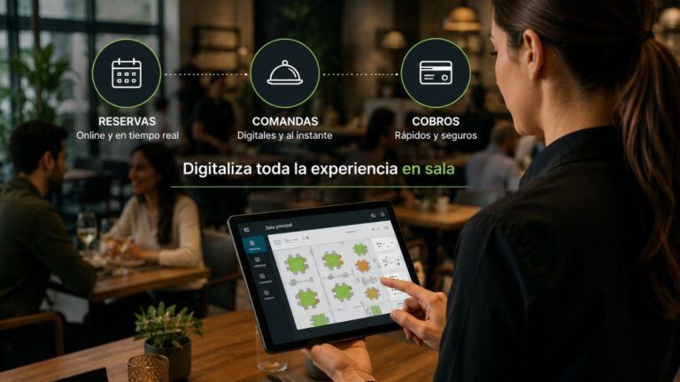 Digitalización de reservas, comandas y cobros en restaurantes con tablet para mejorar la experiencia en sala.