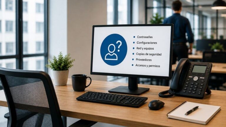 Gestión IT para empresas con control de contraseñas, configuraciones, red, copias de seguridad, proveedores y accesos.
